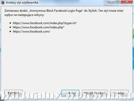 Annonymous Black Facebook Login Page